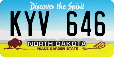 ND license plate KYV646