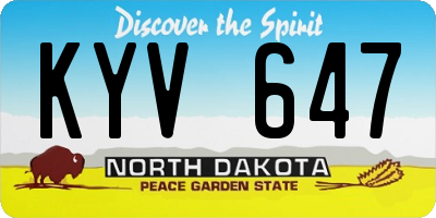 ND license plate KYV647