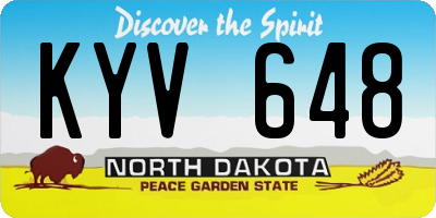 ND license plate KYV648