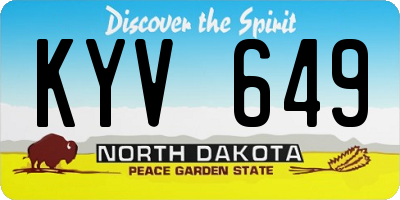 ND license plate KYV649