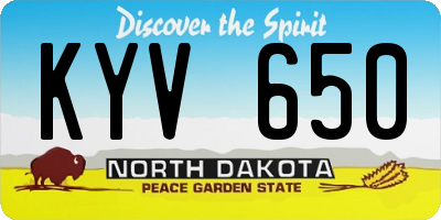 ND license plate KYV650