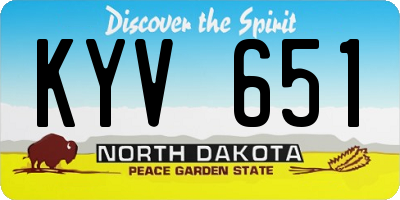 ND license plate KYV651