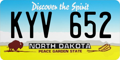 ND license plate KYV652