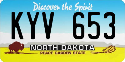 ND license plate KYV653