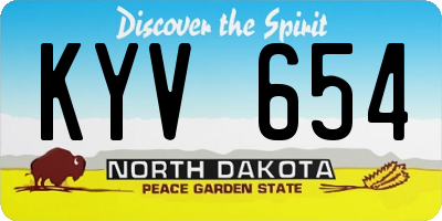 ND license plate KYV654