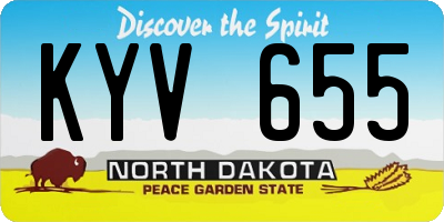 ND license plate KYV655