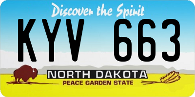 ND license plate KYV663