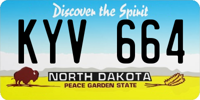 ND license plate KYV664