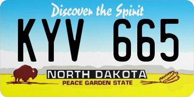 ND license plate KYV665