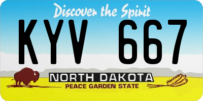 ND license plate KYV667