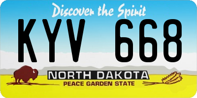 ND license plate KYV668