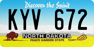 ND license plate KYV672