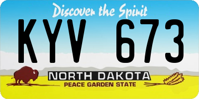 ND license plate KYV673