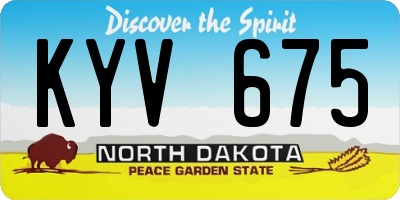ND license plate KYV675