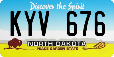 ND license plate KYV676