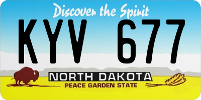 ND license plate KYV677