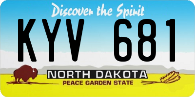 ND license plate KYV681