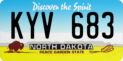 ND license plate KYV683