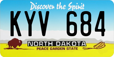 ND license plate KYV684