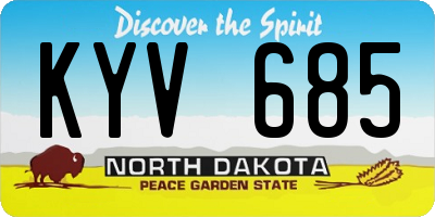 ND license plate KYV685
