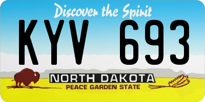ND license plate KYV693