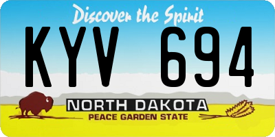ND license plate KYV694
