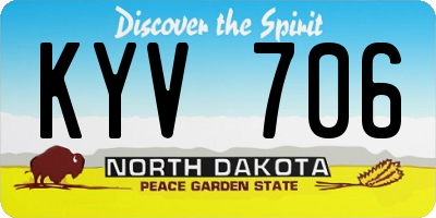 ND license plate KYV706