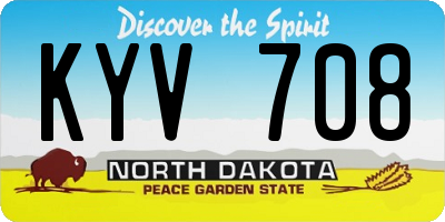 ND license plate KYV708