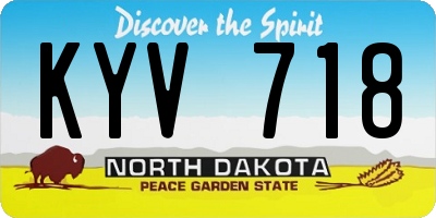 ND license plate KYV718