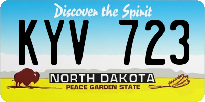 ND license plate KYV723