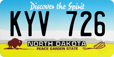 ND license plate KYV726