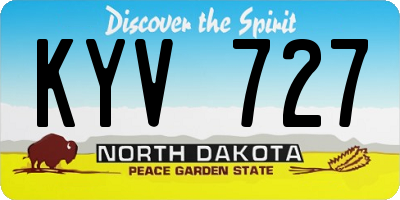 ND license plate KYV727