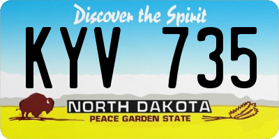 ND license plate KYV735