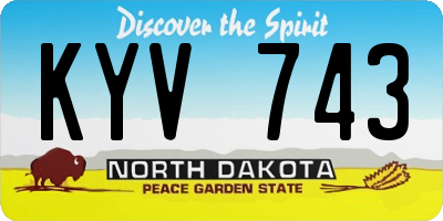 ND license plate KYV743