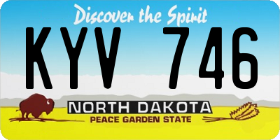 ND license plate KYV746