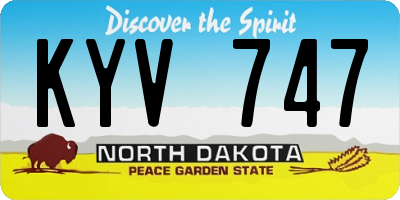 ND license plate KYV747