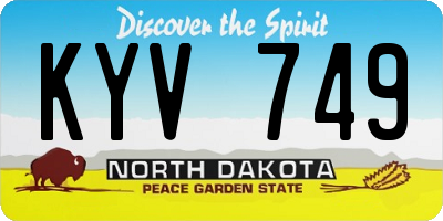 ND license plate KYV749