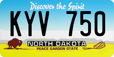 ND license plate KYV750