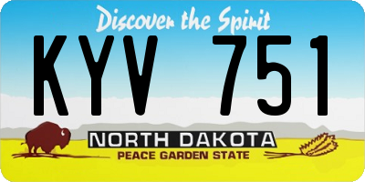 ND license plate KYV751