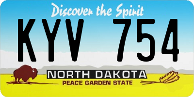 ND license plate KYV754