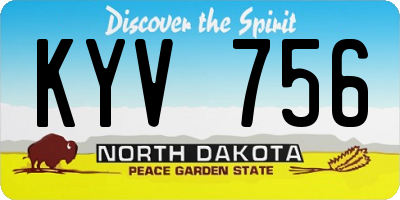 ND license plate KYV756