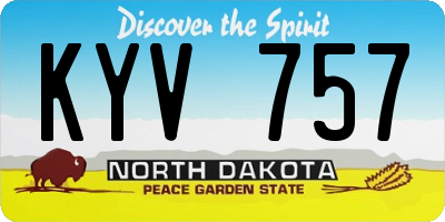 ND license plate KYV757