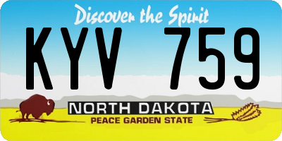 ND license plate KYV759