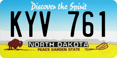 ND license plate KYV761