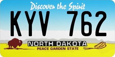 ND license plate KYV762