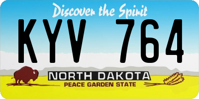 ND license plate KYV764