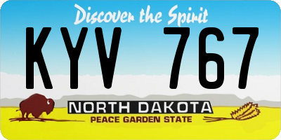 ND license plate KYV767