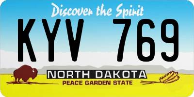 ND license plate KYV769