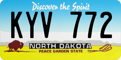ND license plate KYV772