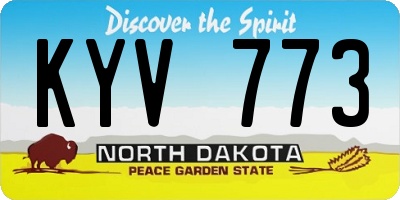 ND license plate KYV773